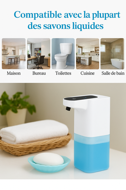 Distributeur de Savon Automatique Sans Contact – Rechargeable USB-C & Capteur Infrarouge